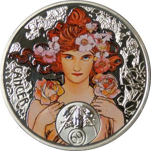 Niue / Silver Ounce 2011 Mucha - Cancer - reverse photo