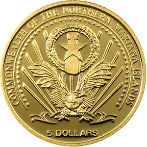 Northern Mariana Islands / Five Dollars Gold 2004 Pope John Paul II - obverse photo