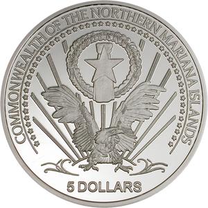 Northern Mariana Islands / Five Dollars Silver 2004 Albert Einstein - obverse photo