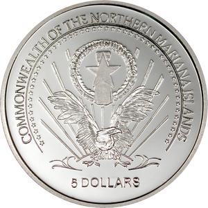 Northern Mariana Islands / Five Dollars Silver 2004 Magellan - obverse photo