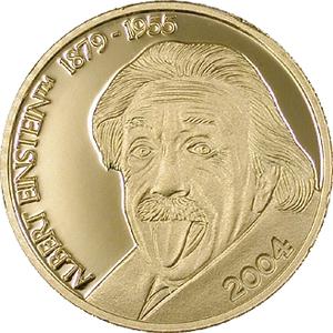 Northern Mariana Islands / Five Dollars Gold 2004 Albert Einstein - reverse photo