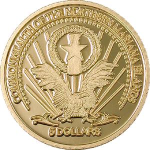 Northern Mariana Islands / Five Dollars Gold 2004 Albert Einstein - obverse photo