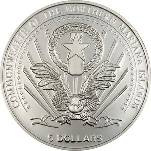 Northern Mariana Islands / Five Dollars Silver 2004 Pope John Paul II - obverse photo