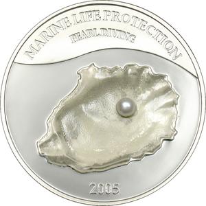 Northern Mariana Islands / Five Dollars Silver 2005 Pearldiving - reverse photo