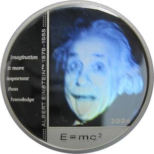 Northern Mariana Islands / Five Dollars Silver 2004 Albert Einstein - reverse photo