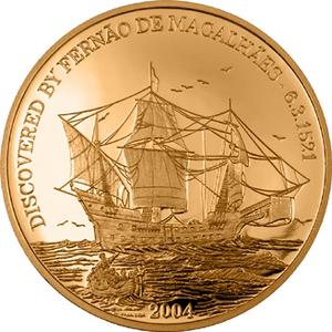 Northern Mariana Islands / Five Dollars Gold 2004 Magellan - reverse photo