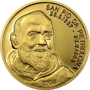 Northern Mariana Islands / Five Dollars Gold 2004 Padre Pio - reverse photo