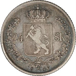 Norway / Twenty-four Skilling 1846 - reverse photo