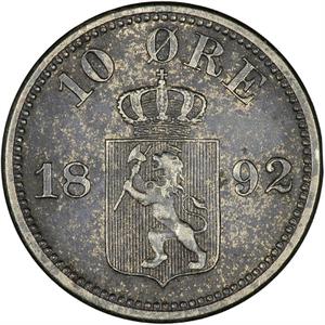 Norway / Ten Ore 1892 - reverse photo