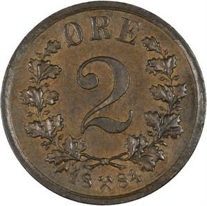 Norway / Two Ore 1884 - reverse photo