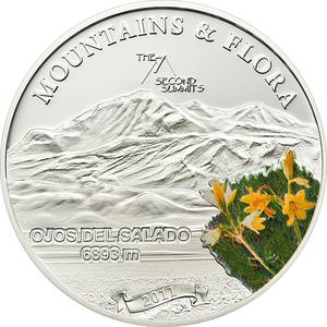 Palau / Five Dollars Silver 2011 Ojos del Salado - reverse photo