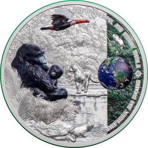 Palau / Silver Two Ounces 2021 Earth Ecosystems - Rainforest - reverse photo