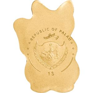 Palau / One Dollar Gold Special Shape - Maneki Neko - obverse photo
