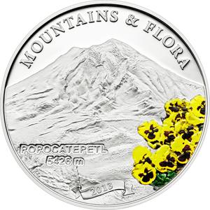 Palau / Five Dollars Silver 2013 Popocatepetl - reverse photo