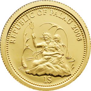 Palau / One Dollar Gold 2008 Grey Reef Shark - obverse photo