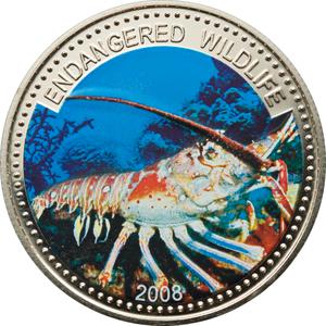 Palau / One Dollar 2008 Spiny Lobster - reverse photo