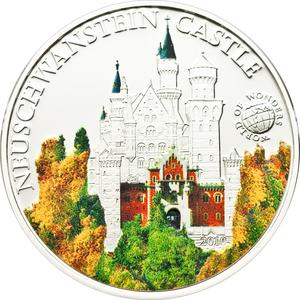 Palau / Five Dollars Silver 2010 Neuschwanstein Castle - reverse photo