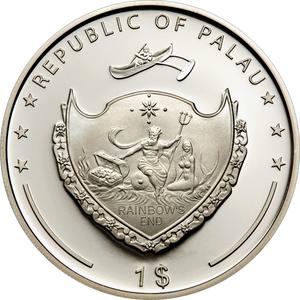 Palau / One Dollar 2008 Blue Butterfly - obverse photo