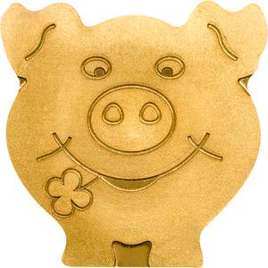 Palau / One Dollar Gold Special Shape - Golden Lucky Pig - reverse photo