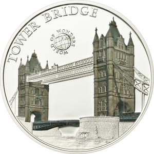 Palau / Five Dollars Silver 2011 Tower Bridge - reverse photo