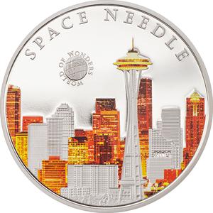 Palau / Five Dollars Silver 2015 Space Needle - reverse photo