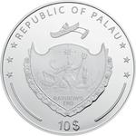 Palau / Silver Two Ounces 2017 Flowers - Pink Rose - obverse photo