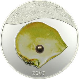 Palau / Five Dollars Silver 2007 Pearl Oyster - reverse photo
