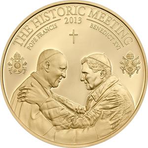Palau / One Dollar 2013 The Historic Meeting - Two Popes - reverse photo