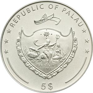 Palau / Five Dollars Silver 2010 Scent of Paradise - Sea Breeze - obverse photo