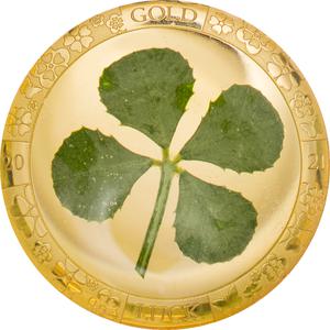 Palau / Gold Gram 2021 Four-leaf Clover - reverse photo