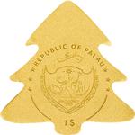 One Dollar Gold Special Shape - Golden Christmas Tree: Photo Coin, Palau, One Dollar Gold Special Shape - Golden Christmas Tree / thumbnail
