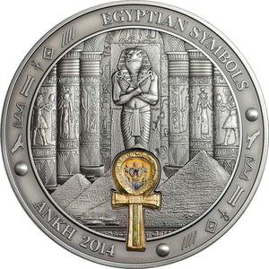 Palau / Silver Three Ounces 2014 Egyptian Symbols - Ankh - reverse photo