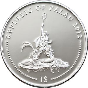 Palau / One Dollar 2012 Blue Ringed Octopus - obverse photo