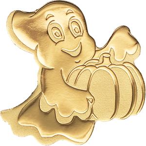 Palau / One Dollar Gold Special Shape - Golden Little Ghost - reverse photo