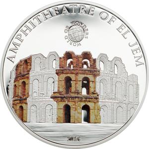 Palau / Five Dollars Silver 2016 Amphitheatre of El Jem - reverse photo
