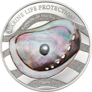 Palau / Five Dollars Silver 2015 Rainbow of the Sea - reverse photo