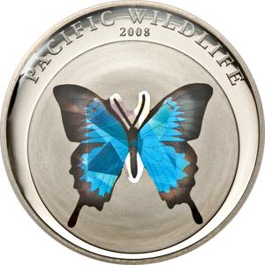 Palau / One Dollar 2008 Blue Butterfly - reverse photo