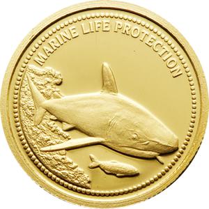 Palau / One Dollar Gold 2008 Grey Reef Shark - reverse photo