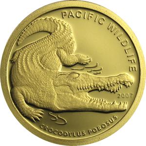 Palau / Gold Twenty-fifth Ounce 2007 Saltwater Crocodile - reverse photo