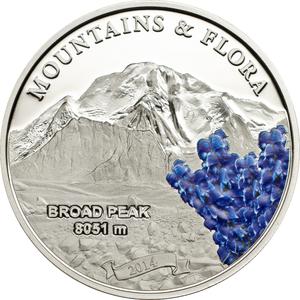 Palau / Five Dollars Silver 2014 Broad Peak - reverse photo