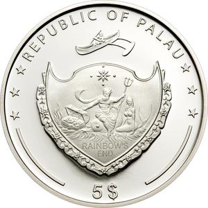 Palau / Five Dollars Silver 2008 Blue Butterfly - obverse photo