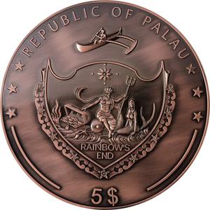 Palau / Five Dollars 2015 Treasure Game Coin - obverse photo