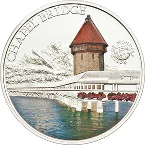 Palau / Five Dollars Silver 2011 Chapel Bridge - reverse photo