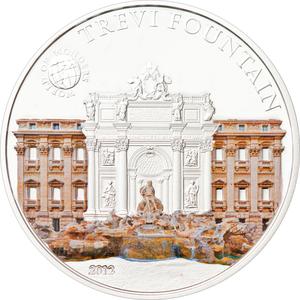 Palau / Five Dollars Silver 2012 Trevi Fountain - reverse photo