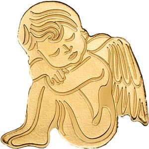 Palau / One Dollar Gold Special Shape - My Golden Guardian Angel - reverse photo