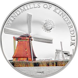 Palau / Five Dollars Silver 2014 Windmills of Kinderdijk - reverse photo