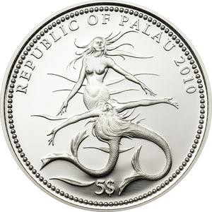 Palau / Five Dollars Silver 2010 Scalloped Hammerhead - obverse photo