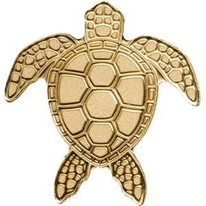 Palau / One Dollar Gold Special Shape - Golden Sea Turtle - reverse photo