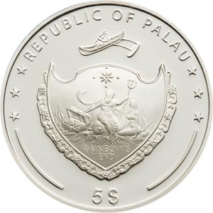 Palau / Five Dollars Silver 2009 Our Lady of the Gate of Dawn - obverse photo