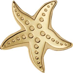 Palau / One Dollar Gold Special Shape - Golden Starfish - reverse photo